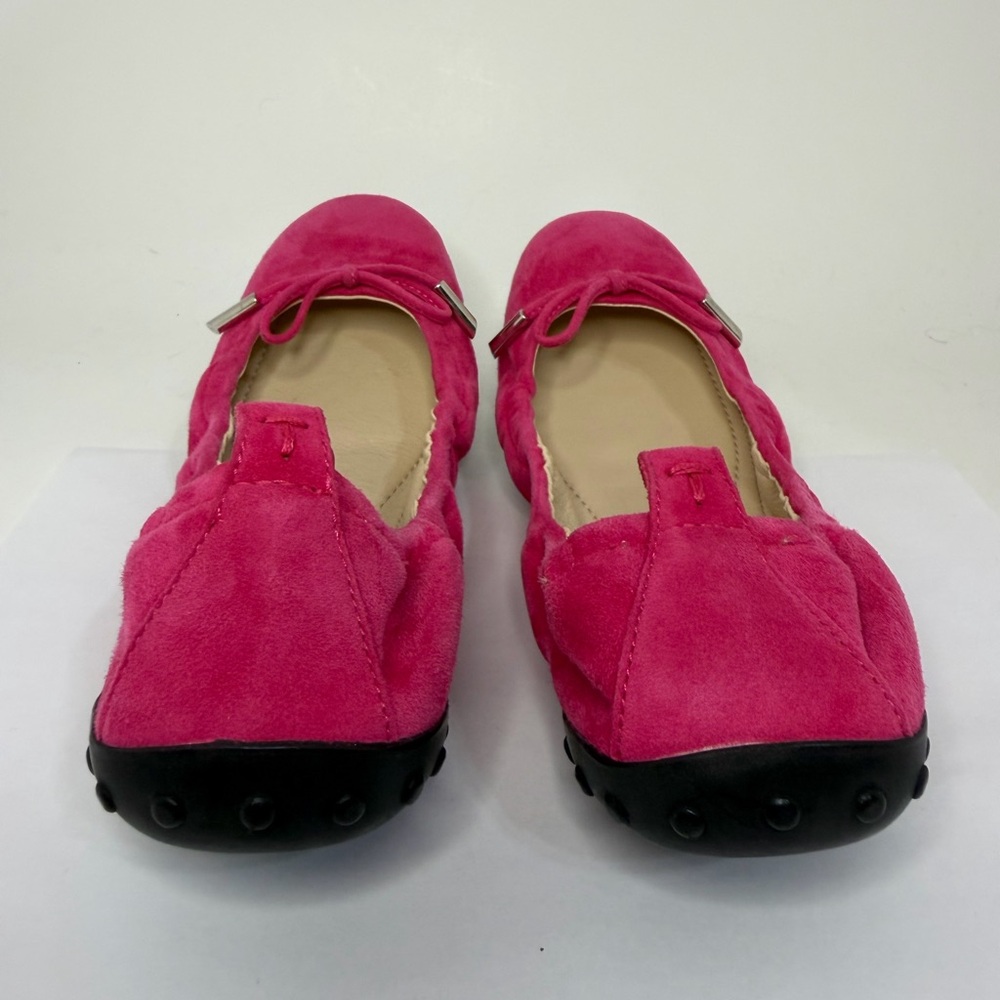 Tod's Gommino Bright Pink Suede Ballet Flat NEW never worn - Picture 7 of 16